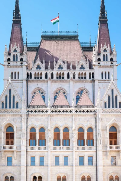 Budapeste Hungria Abril 2020 Construção Parlamento Húngaro Orszaghaz Praça Kossuth — Fotografia de Stock