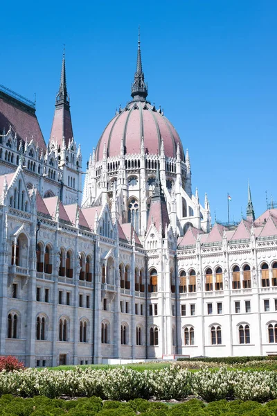 Budapeste Hungria Abril 2020 Construção Parlamento Húngaro Orszaghaz Praça Kossuth — Fotografia de Stock