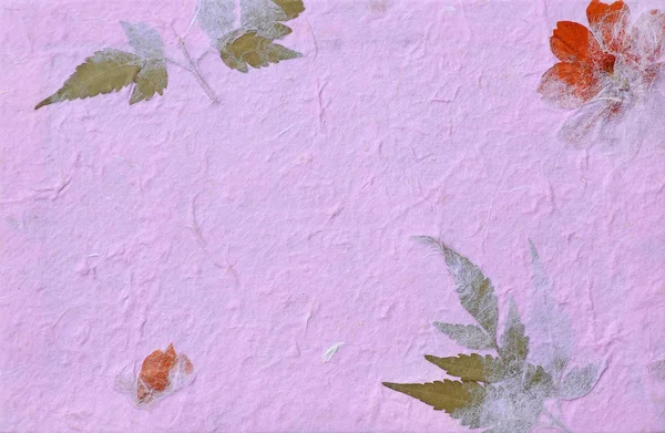 Kertas murbei merah muda dengan tekstur bunga — Stok Foto