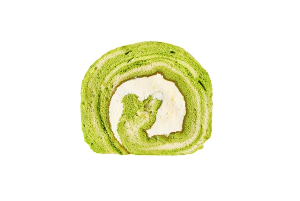 Matcha pain d'igname de thé vert gâteau isolé sur fond blanc — Photo