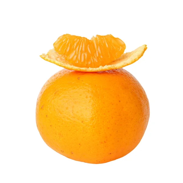 Laranja fruta no fundo branco — Fotografia de Stock