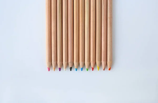 Color pencils on white background — Stock Photo, Image