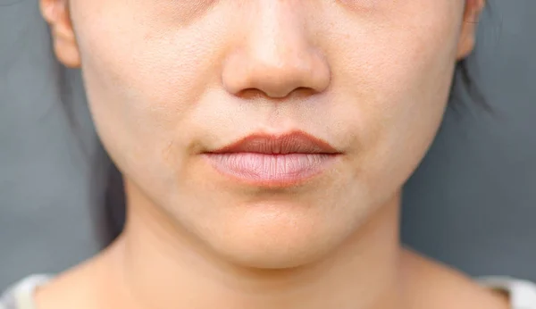 Asian girl mouth close up. — Stock Photo, Image