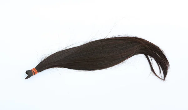 Δωρεά μαλλιών σε ασθενή με καρκίνο απομονωθεί σε λευκό φόντο, hairline — Φωτογραφία Αρχείου