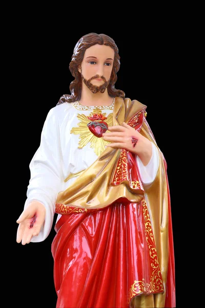 Staty av jesus Kristus. Heliga hjärtat. kristendomen symbol. — Stockfoto