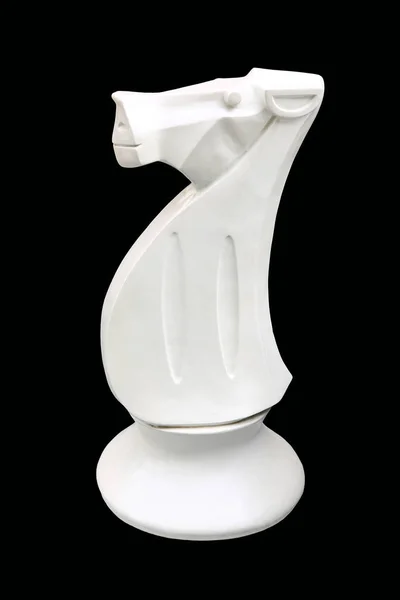 White horse chess isolated on black background — Stock Photo, Image