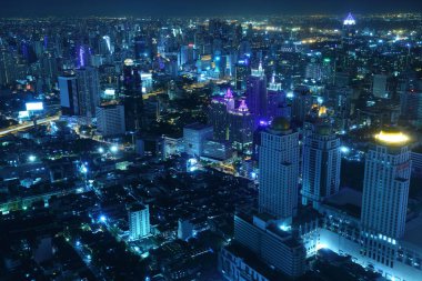 Gece Bangkok şehir peyzaj