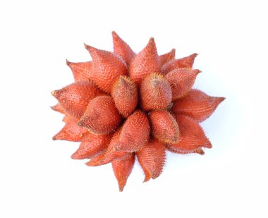 Beyaz arka plan, Salak palmiye meyve, tropikal meyve Tayland Wintergreen kabuk demet.