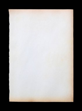 Siyah arka plan üzerine izole eski kahverengi kağıt doku