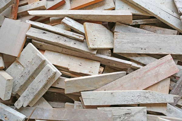 Pile of old used timber planks. — Stock Photo, Image