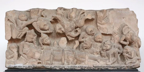 a story of Ramayana on stone at National museum Bangkok, Khmer style