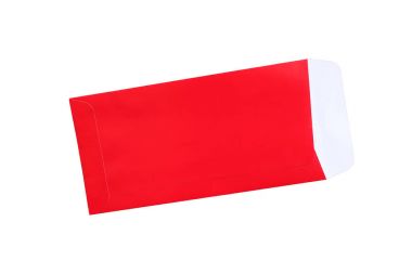 Beyaz arka plan üzerinde izole kırmızı zarf