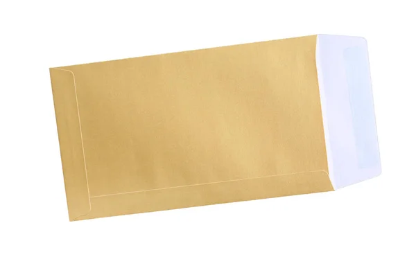 Envelope de ouro isolado sobre fundo branco — Fotografia de Stock