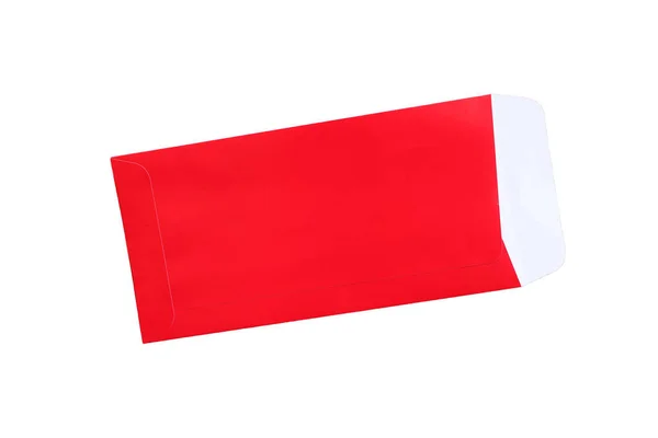 Envelope vermelho isolado no fundo branco — Fotografia de Stock