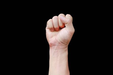 Yardım sinyali, çekiç ister siyah arka plan üzerine kaya gösterir.