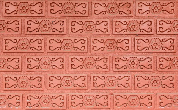 Estilo tailandês vermelho tijolo parede textura fundo — Fotografia de Stock