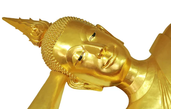 Beyaz arka plan üzerinde izole Buda uyku yüzü — Stok fotoğraf