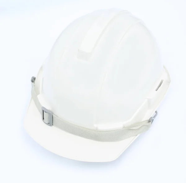 Construcción de casco de seguridad blanco sobre fondo blanco — Foto de Stock
