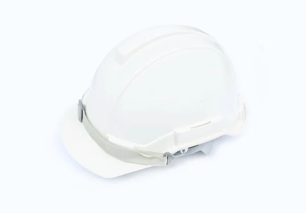 Construção capacete de segurança branco no fundo branco — Fotografia de Stock