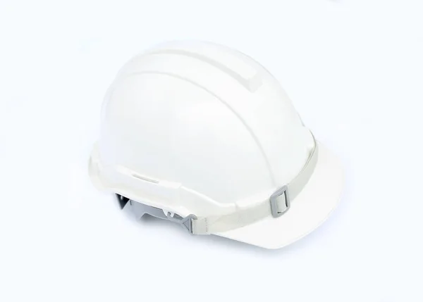 Weiße Schutzhelm-Konstruktion auf weißem Hintergrund — Stockfoto