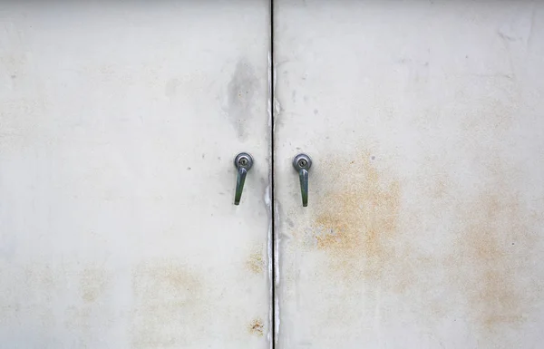 Old metal door with handles — Stock Photo, Image