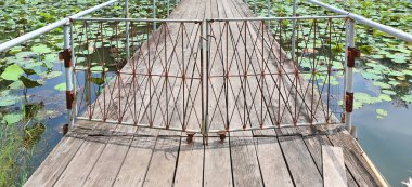 Nilüfer kapaklı ahşap köprü