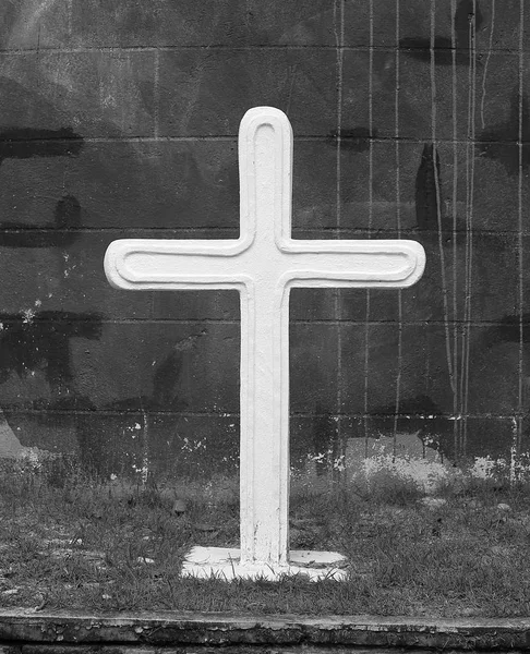 Um fundo de pedra cruz — Fotografia de Stock