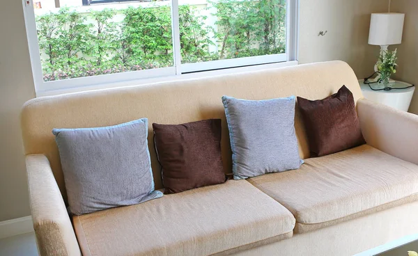 Ткань дивана и подушки — стоковое фото