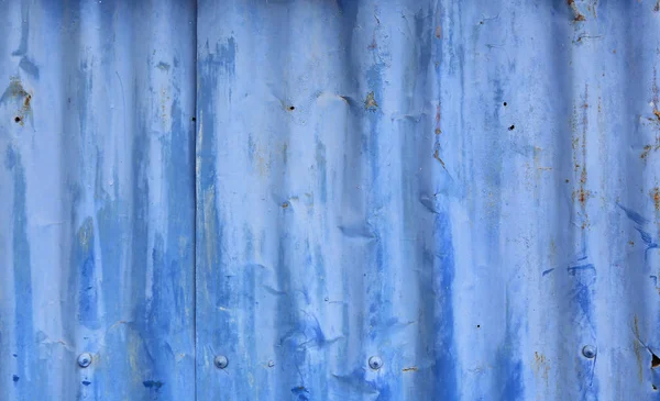 Fondo de textura de pared de zinc azul antiguo —  Fotos de Stock