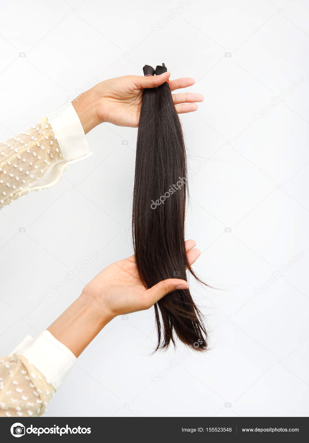 Donate Hair To Cancer Patient Isolated On White Background