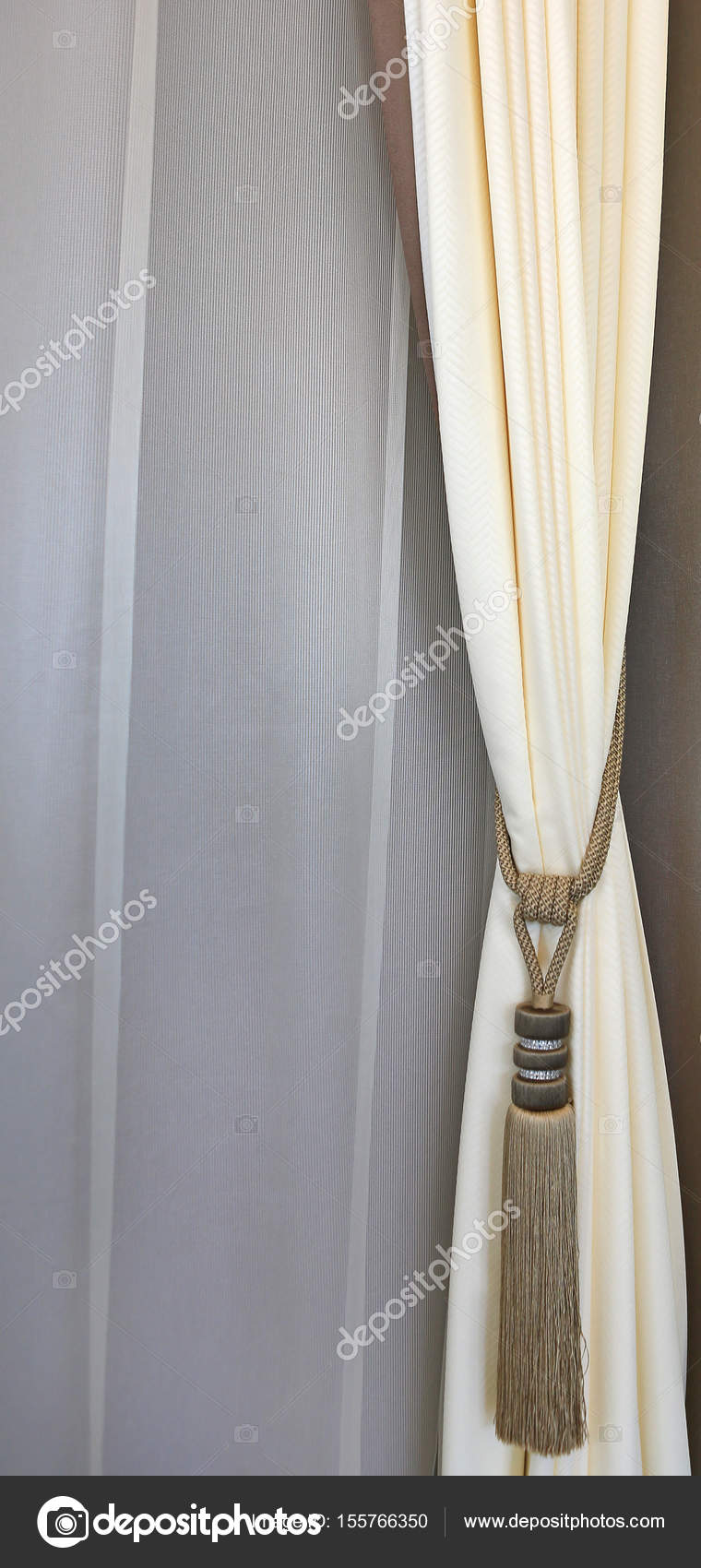 Curtains Tassel For Interior Luxury House Stock Photo