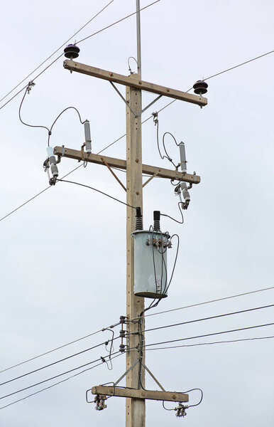 Electric pole connect to the high voltage electric wires