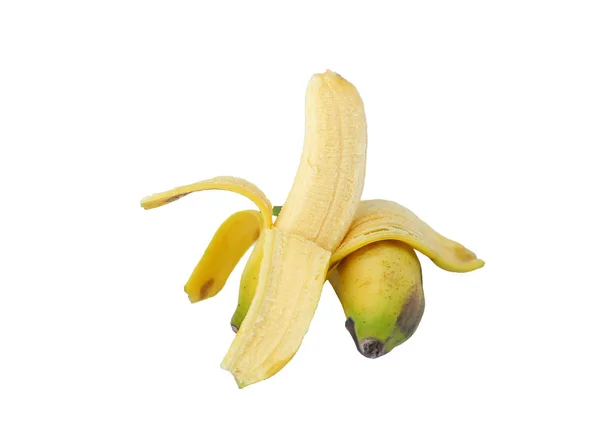 Gepelde banaan, geïsoleerd op wit — Stockfoto