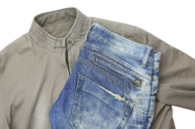 kot ve beyaz arka plan üzerinde izole kahverengi ceket