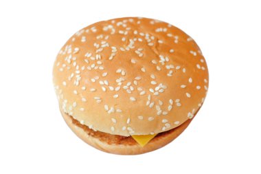 Beyaz arka plan üzerinde izole lezzetli burger