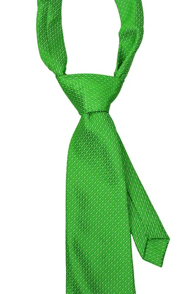 Yeşil kravat izole beyaz arka plan üzerinde — Stok fotoğraf