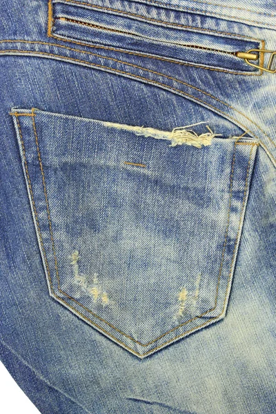 Bolso traseiro de calça azul. Estilo casual bonito — Fotografia de Stock
