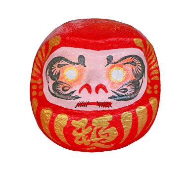 Japon Darumas şanslı bebek beyaz arka plan üzerinde