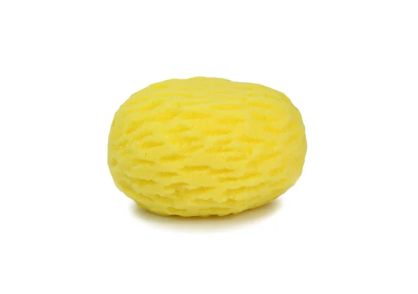 Yellow sponge bath isolated on white background — Stock Photo, Image