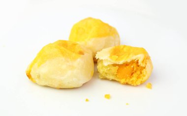 Beyaz arka plan üzerine bir mooncakes