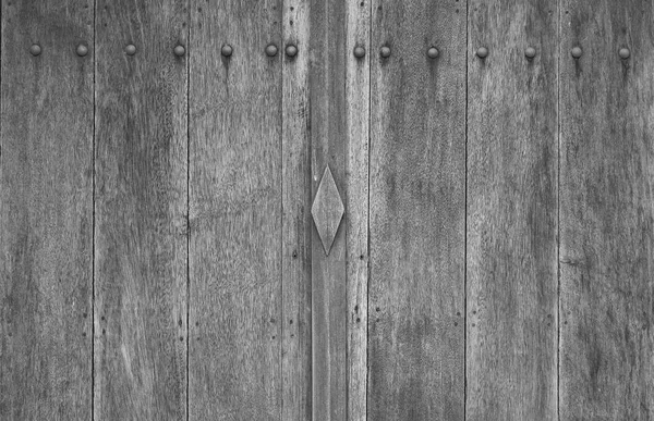 Vieux mur en bois de style thaï, ton noir et blanc — Photo