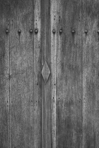 Vieux mur en bois de style thaï, ton noir et blanc — Photo