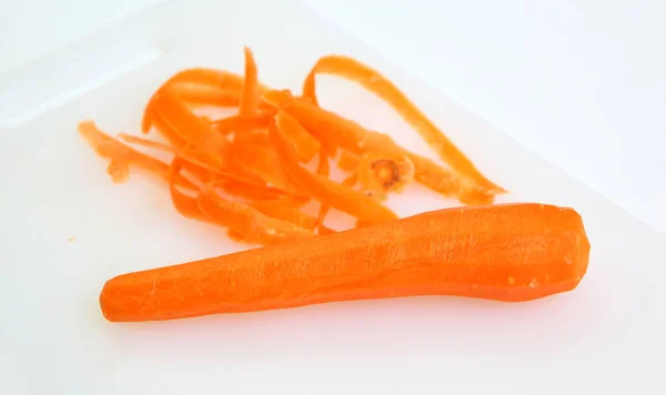 Carrot peel isolated on white background — Stock Photo, Image