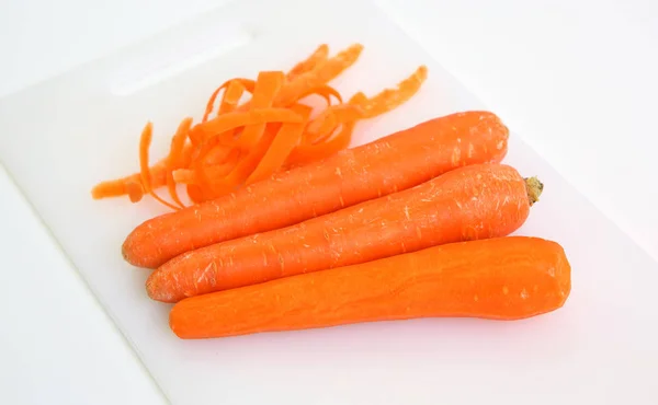 Carrot peel isolated on white background — Stock Photo, Image