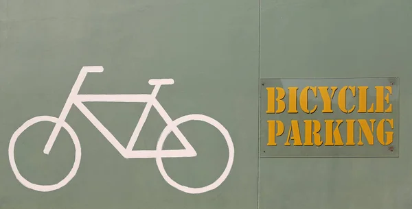 Bicycle Parking Sign on wall — Stock Photo, Image