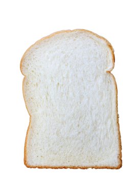 Beyaz arkaplanda izole edilmiş beyaz ekmek dilimi