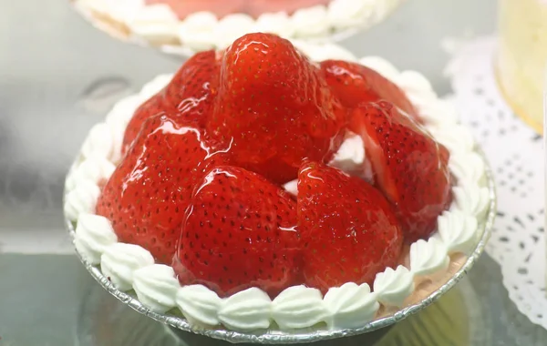 En läcker Strawberry cheesecake — Stockfoto