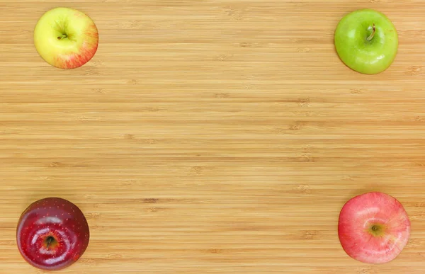Apple cut on a wooden board