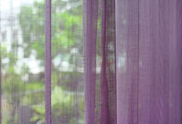 Transparent curtain on window — Stock Photo, Image