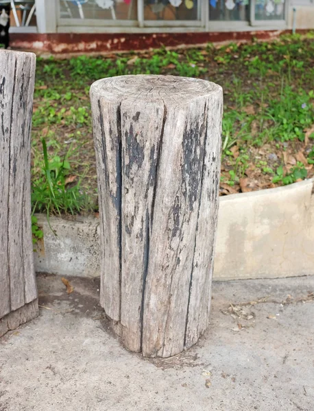 Old stump that use for a chair in the park — Stock Photo, Image